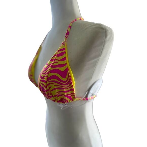 Princess Polly Swim 2 Pc Set Bikini Top Wrap Sarong Skirt Pink Yellow Zebra 10 - Picture 6 of 16